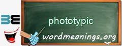 WordMeaning blackboard for phototypic